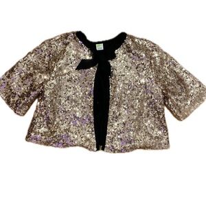 Crazy 8 Gold Sequin Jacket with Black Accents